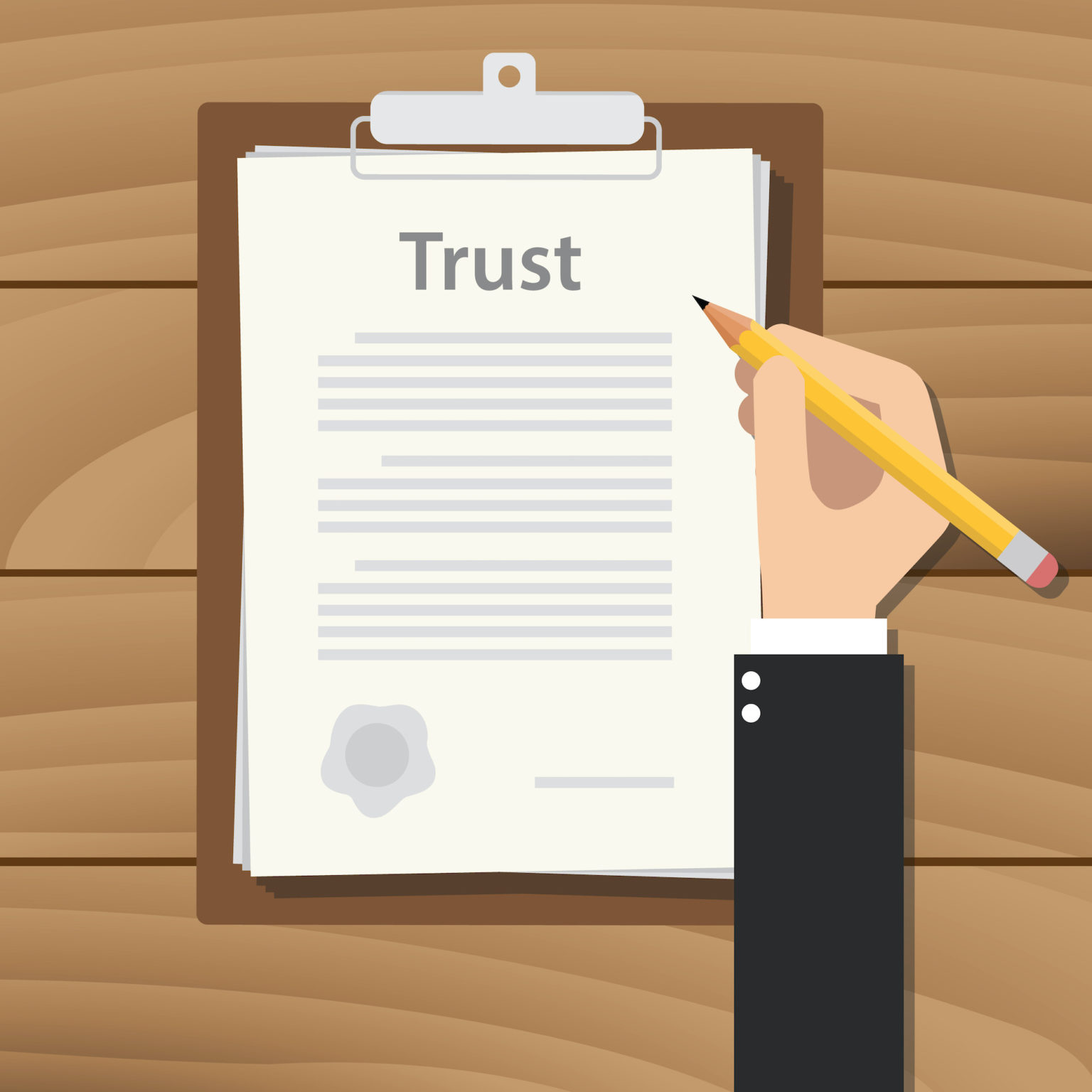TRUST written on paper