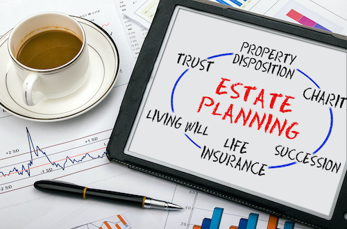 Estate Planning Words on Tablet
