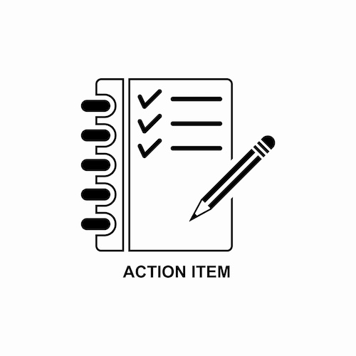 Action Item Clipboard Pencil