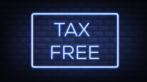 tax free neon sign word illustration use for landing