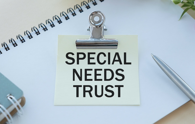 Special needs trust is shown on the photo using the text.