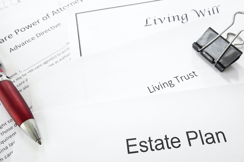 Estate planning documents : Living Trust, Living Will, Healthcare Power of Attorney