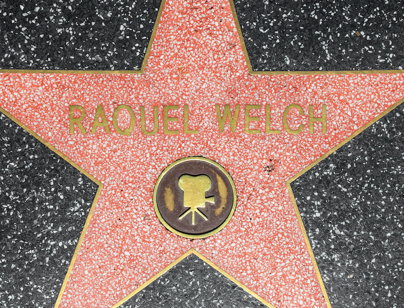 HOLLYWOOD - JUNE 26: Raquel Welchs star on Hollywood Walk of Fame on June 26, 2012 in Hollywood, California. This star is located on Hollywood Blvd. and is one of 2400 celebrity stars.