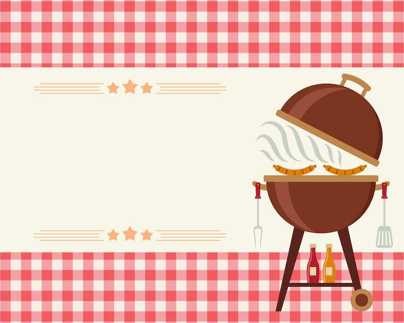 Barbecue party blank invitation. Flyer/card/invitation template. Vector illustration art.