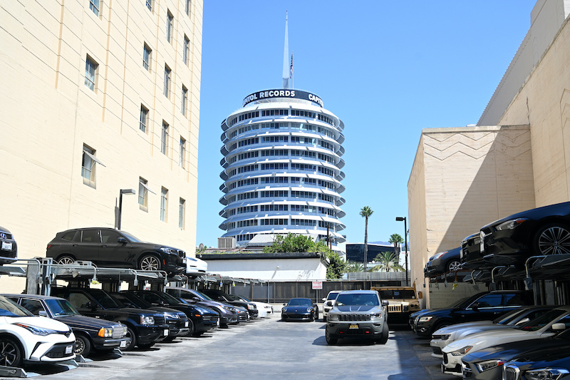 Los Angeles, CA, USA - July 29, 2023: The Capitol Records Building, also known as the Capitol Records Tower in Los Angeles.