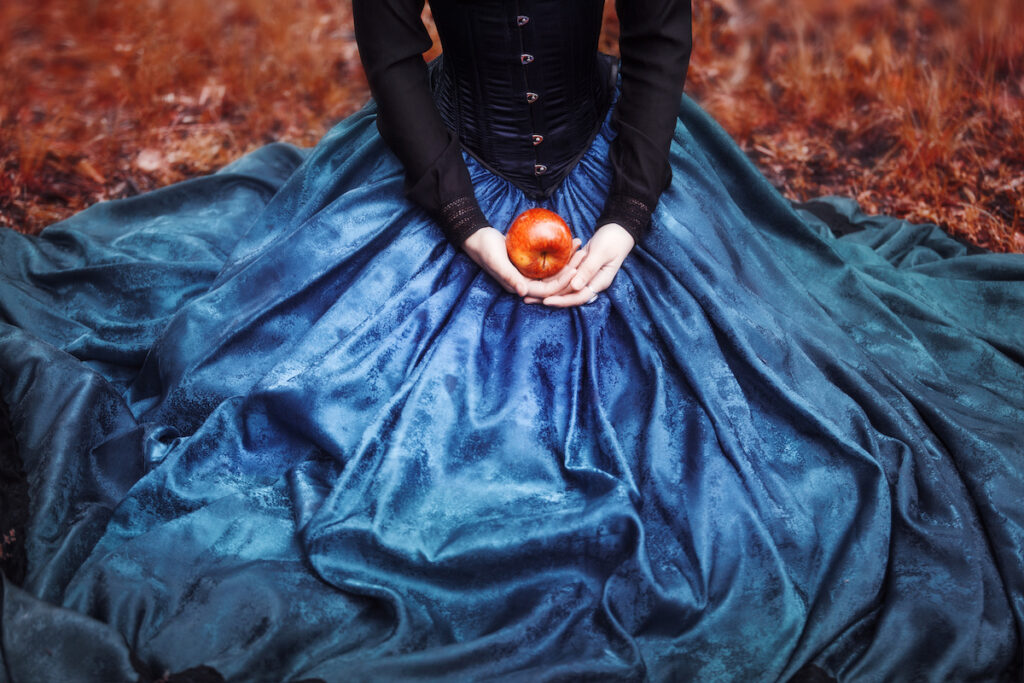 Snow White princess with the famous red apple.