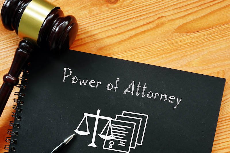 Power of Attorney is shown using a text