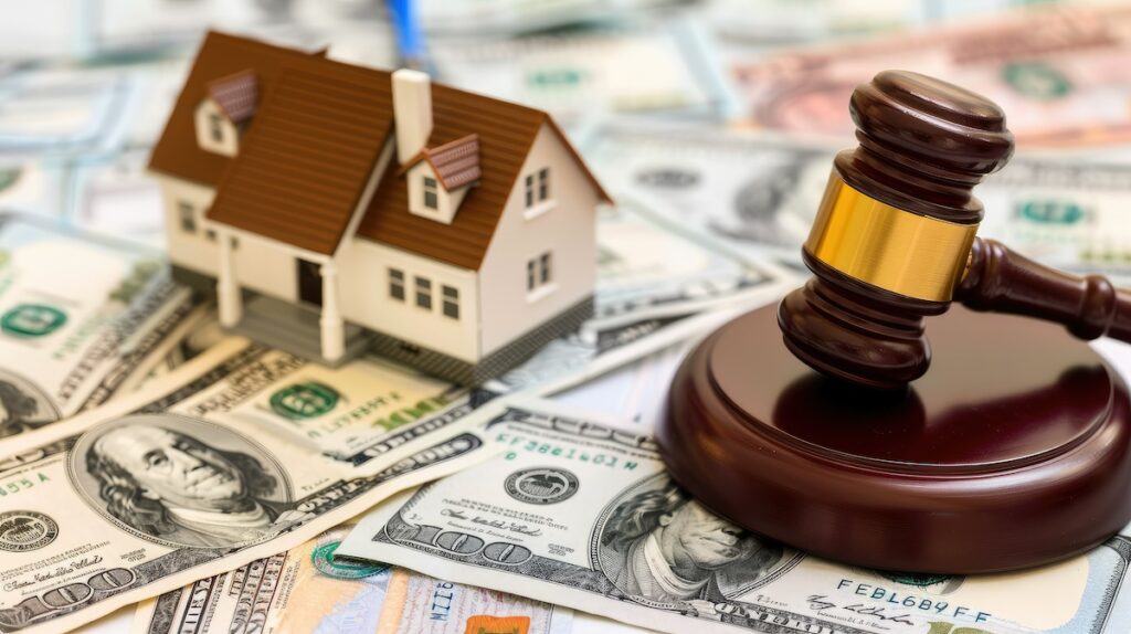 Concept of real estate auction, legal system and property division after divorce