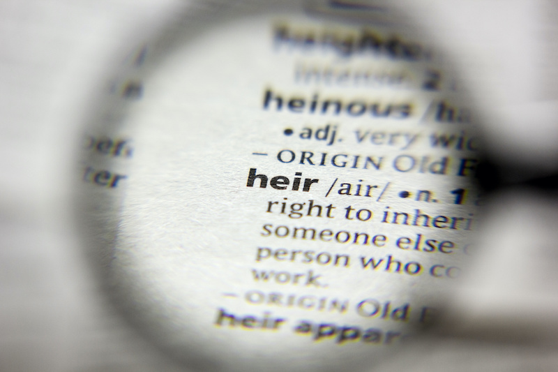 The word or phrase Heir in a dictionary