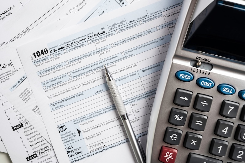 United States individual tax forms. Form 1040 and others