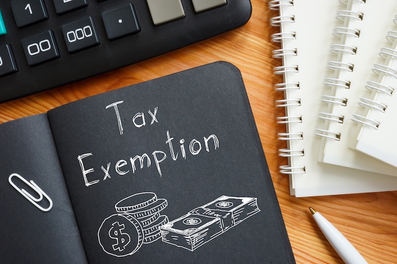 Tax Exemption is shown using a text to protect your spouse