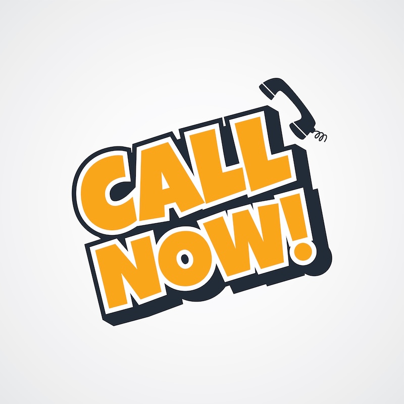 call now sign theme vector art illustration