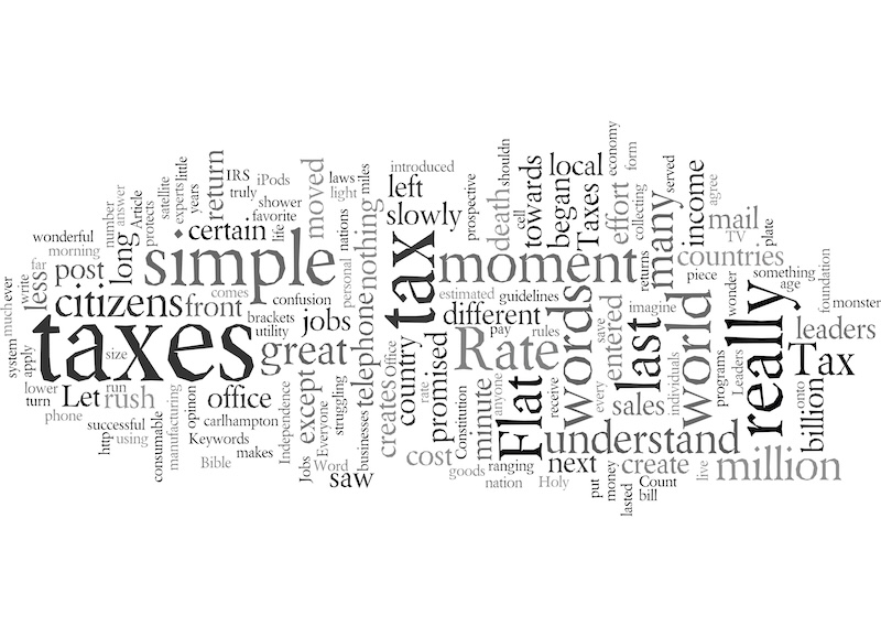 Death And Taxes word cloud