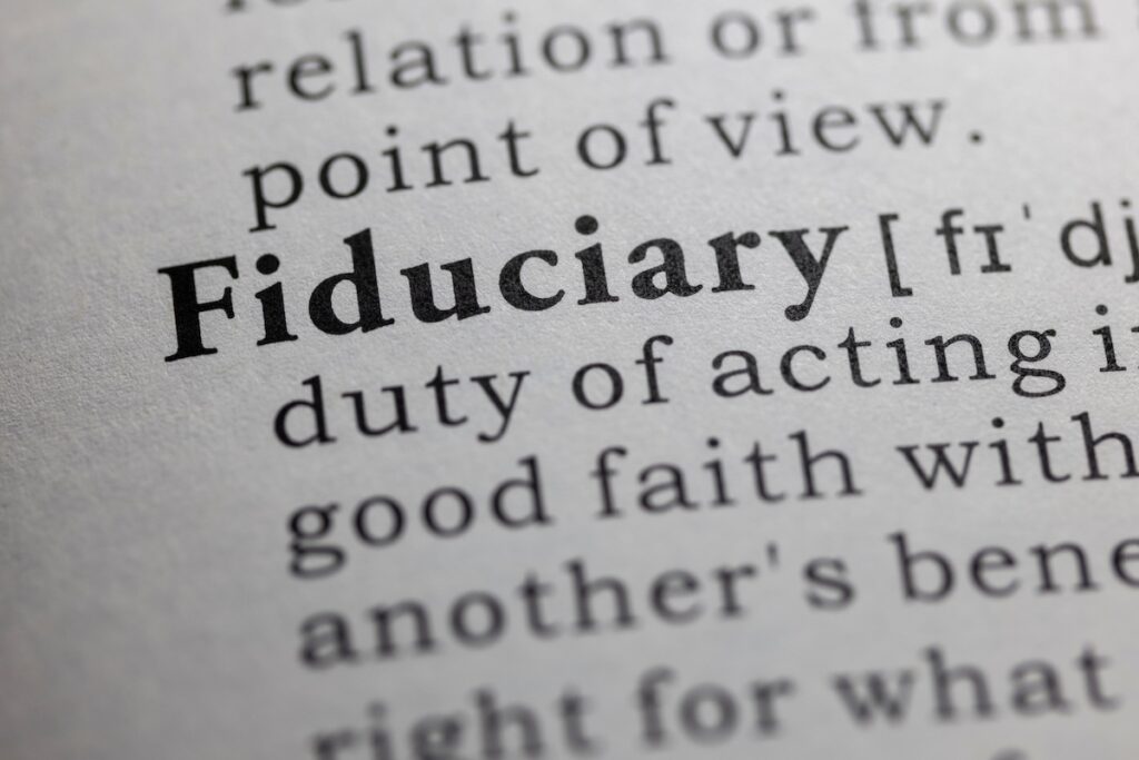 Fake Dictionary word, Dictionary definition of fiduciary