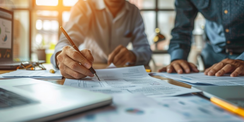 Startup legal team drafting documents, close up, compliance theme, dynamic, blend mode, law office