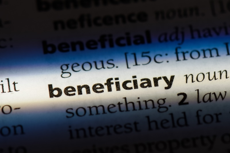beneficiary word in a dictionary. beneficiary concept.