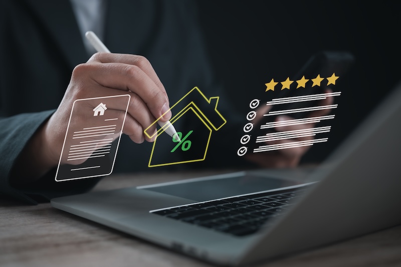 Mortgage application and home loan approval concept featuring property financing, interest rate evaluation, borrower qualification, lending assessment and housing purchase decision support.